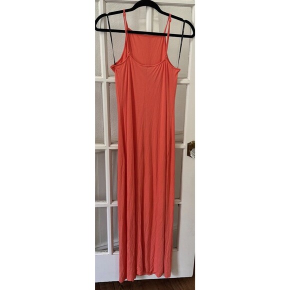 Forever 21 Orange Tank Maxi Dress Womens Large NWOT Square Neck Halter - Picture 7 of 11